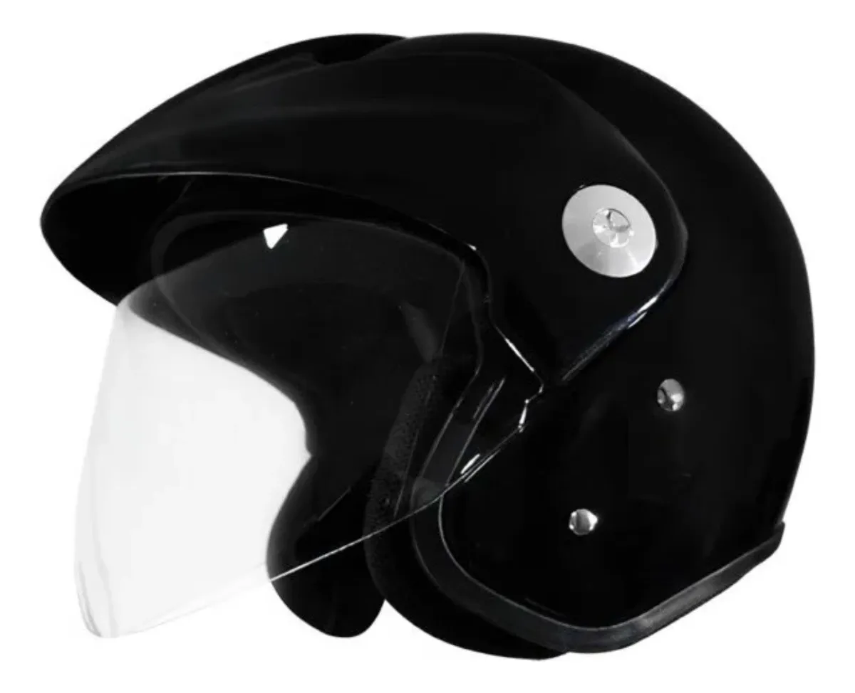 Casco abierto ZEUS negro brillante - Imagen 3